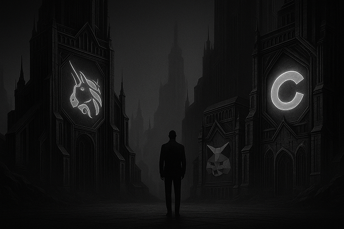 Crypto wallets in gothic architecture